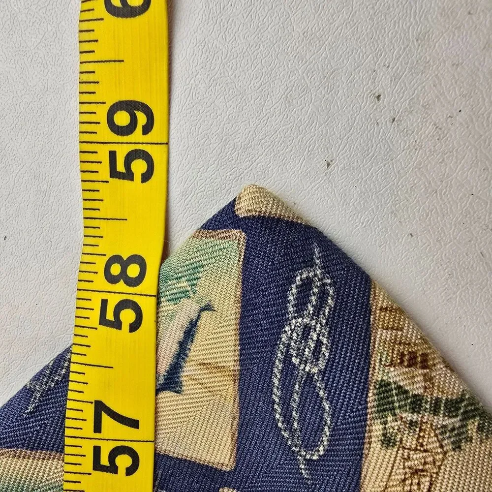 Tommy Bahama Tie Mens Silk Nautical Fishing Marlin Print Necktie Nautical Rope